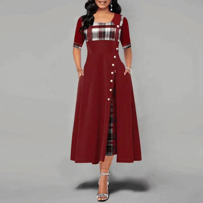 Farida - Plaid Maxi Dress