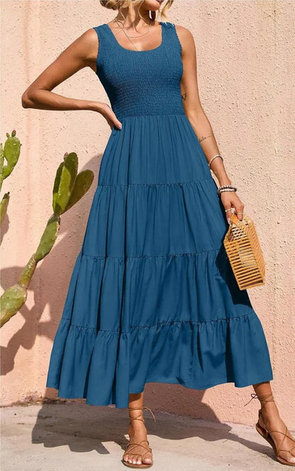 Arcelia – Adorable Sleeveless Tiered Maxi Dress