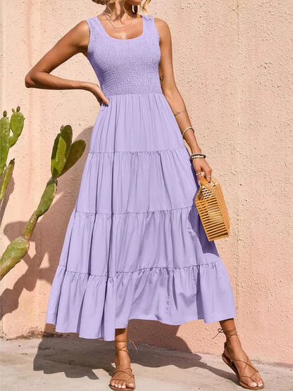 Arcelia – Adorable Sleeveless Tiered Maxi Dress