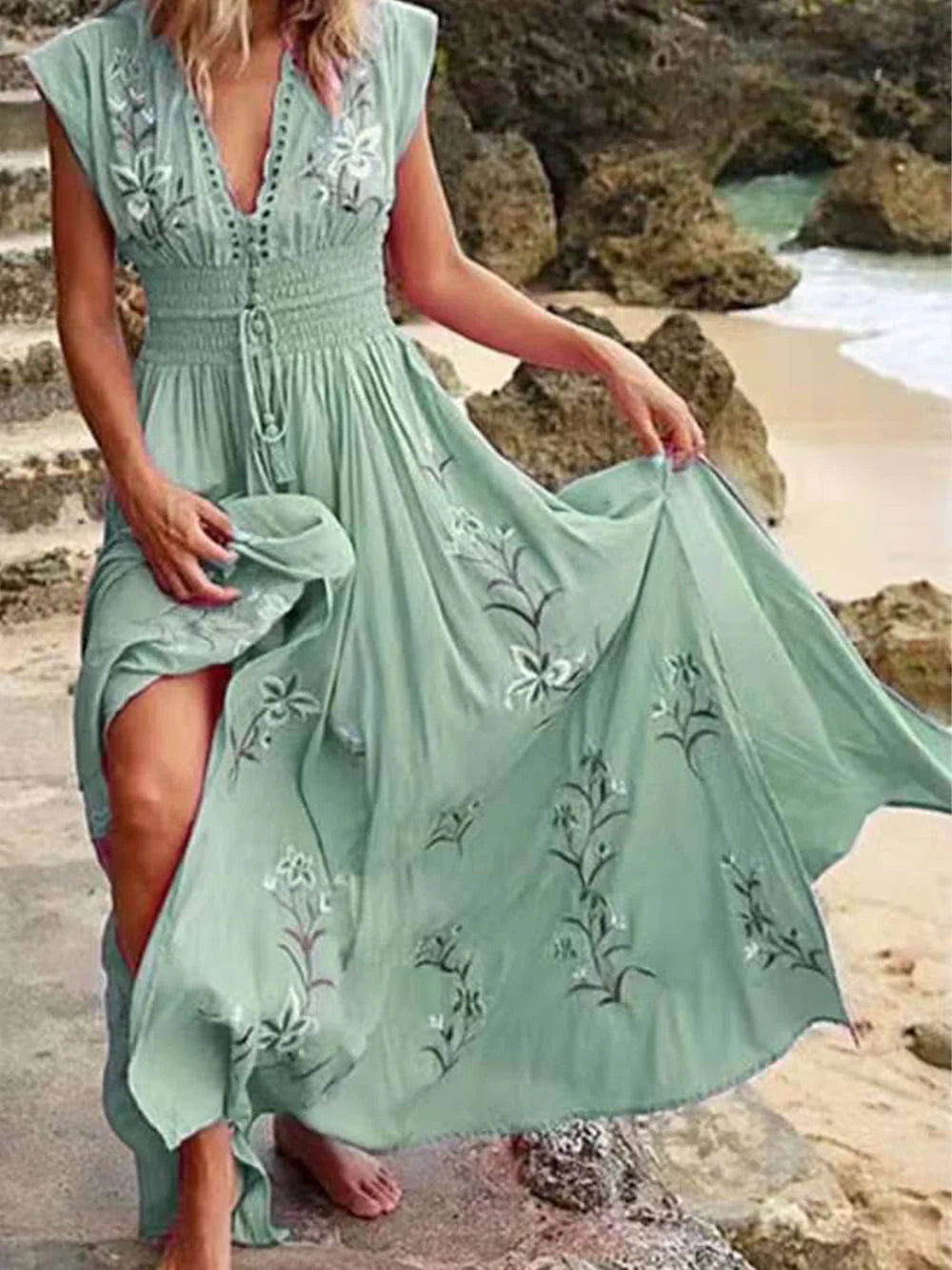 Carmela - Elegant Boho Floral Maxi Dress