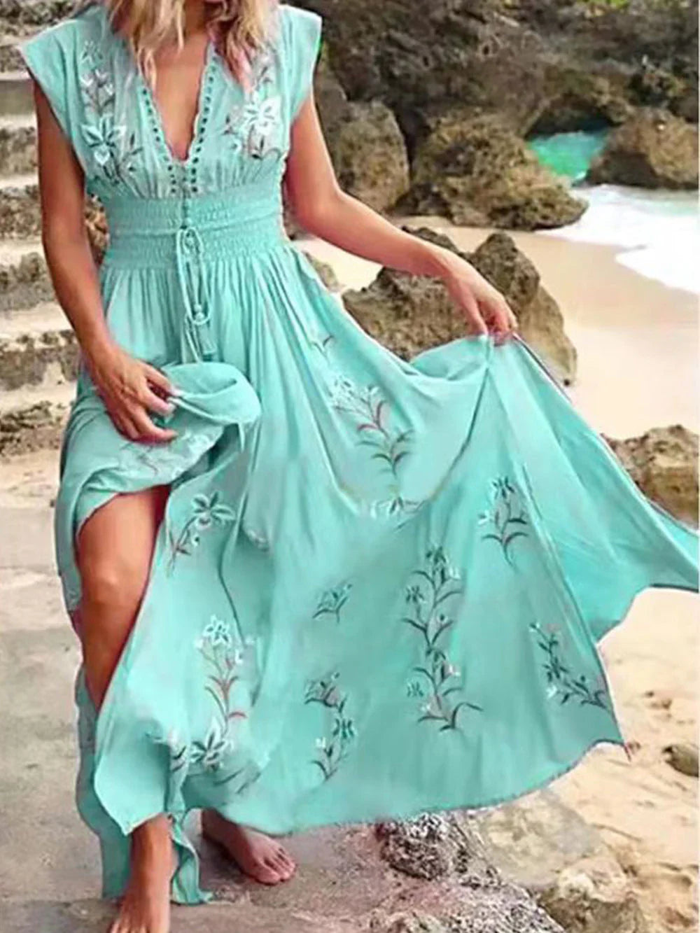 Carmela - Elegant Boho Floral Maxi Dress