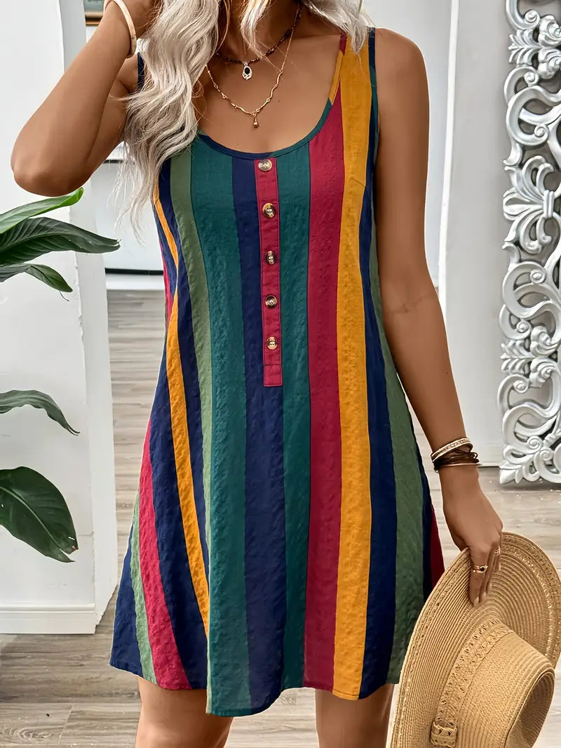 Aishia – Multicolor Striped Mini Dress