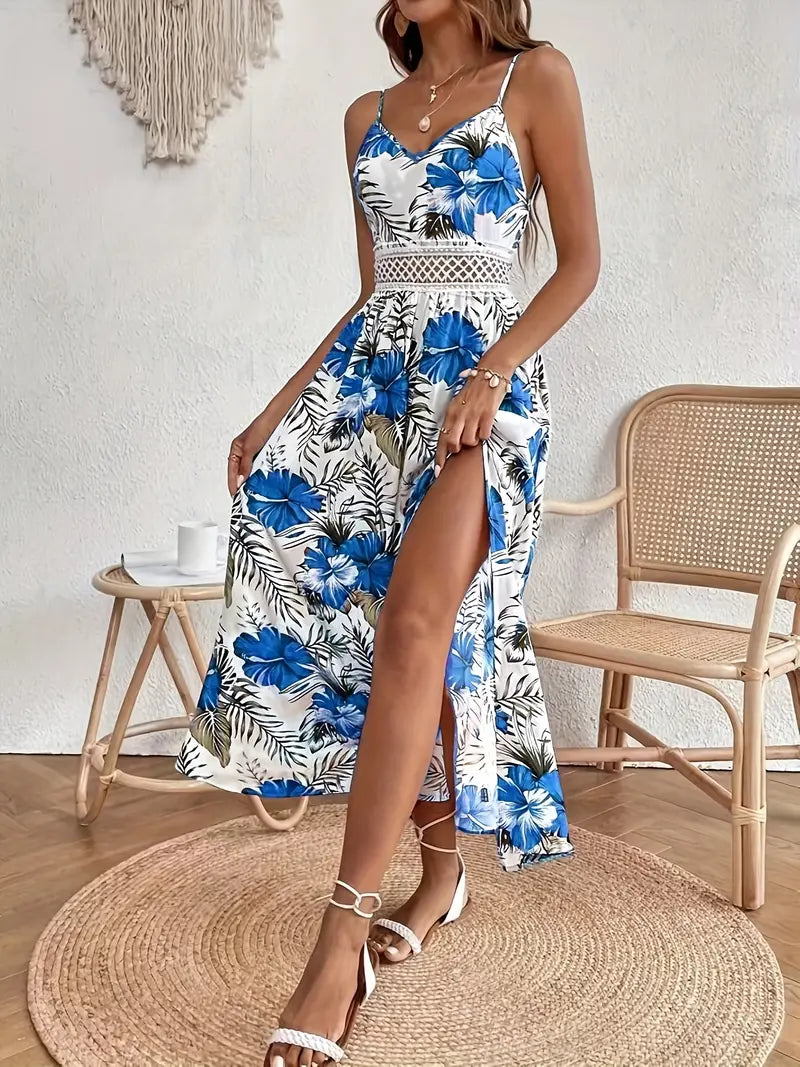Fayora – Tropical Floral Print Maxi Dress