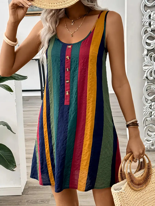 Aishia – Multicolor Striped Mini Dress