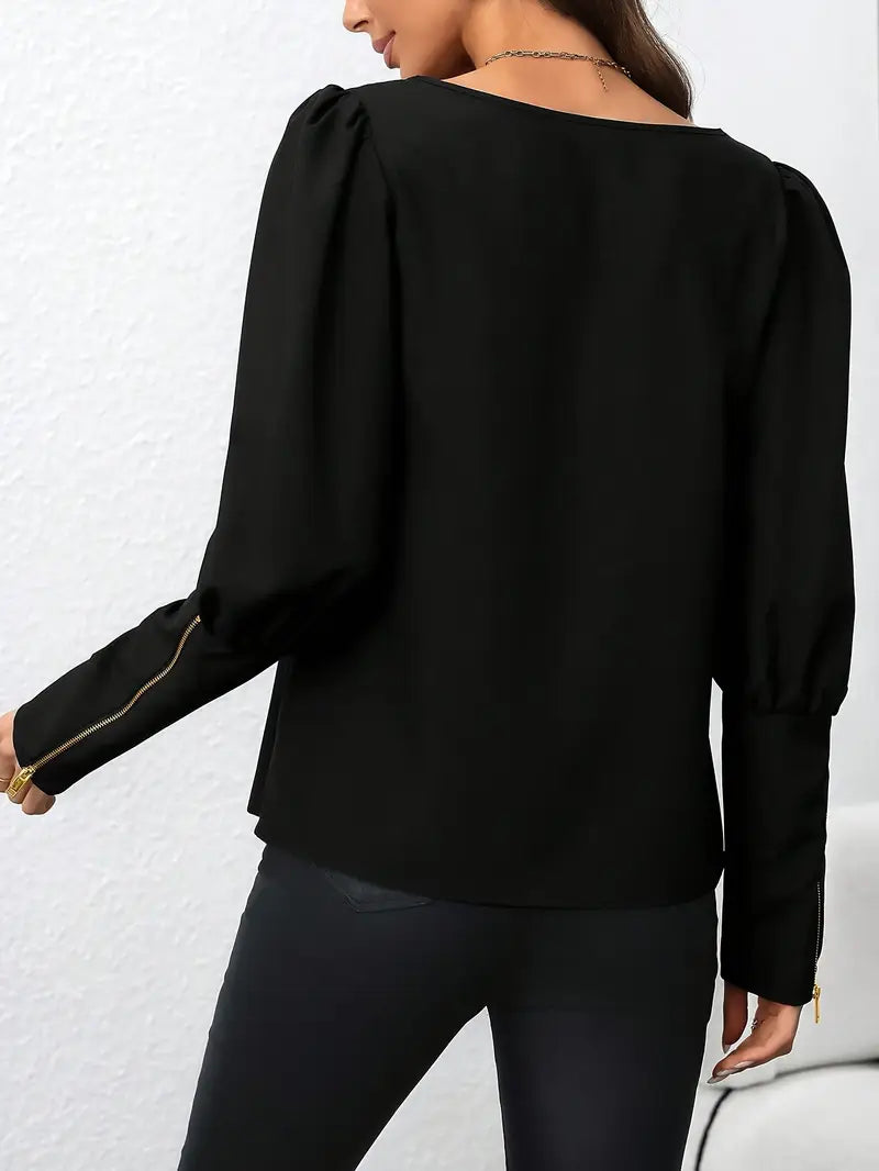 Aspen – Elegant Puff Sleeves Blouse