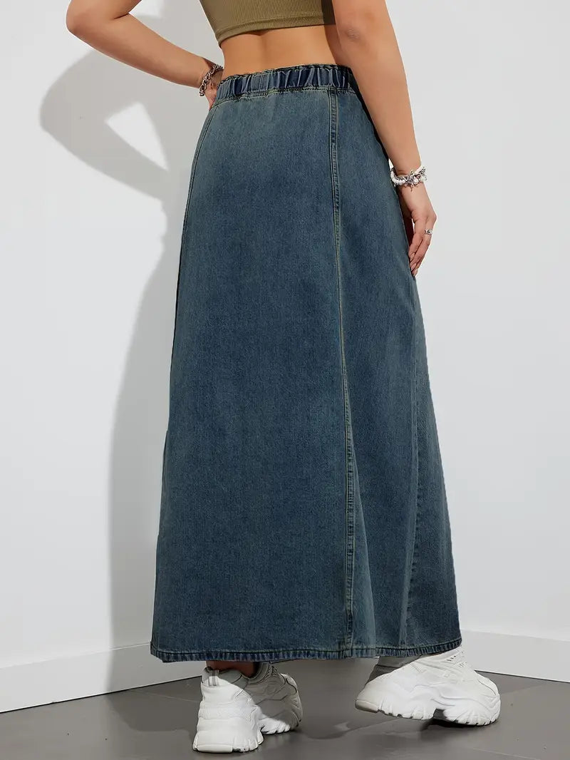 Adora – Denim Maxi Skirt