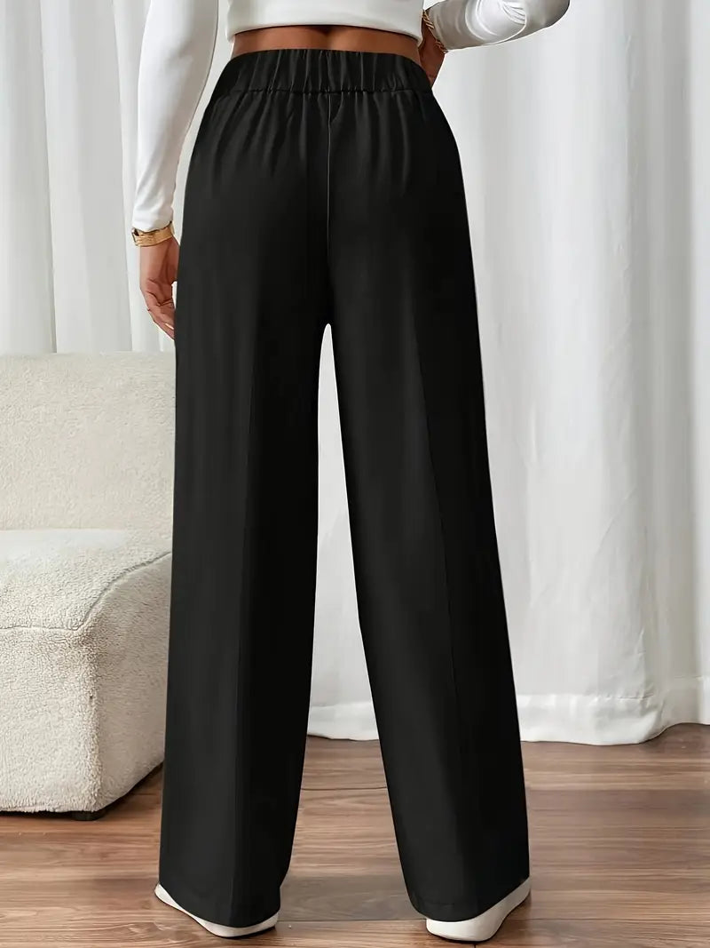 Lethoria – Elegant High-waisted Wide-leg Trousers