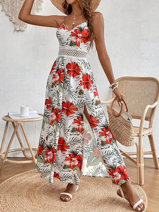 Fayora – Tropical Floral Print Maxi Dress