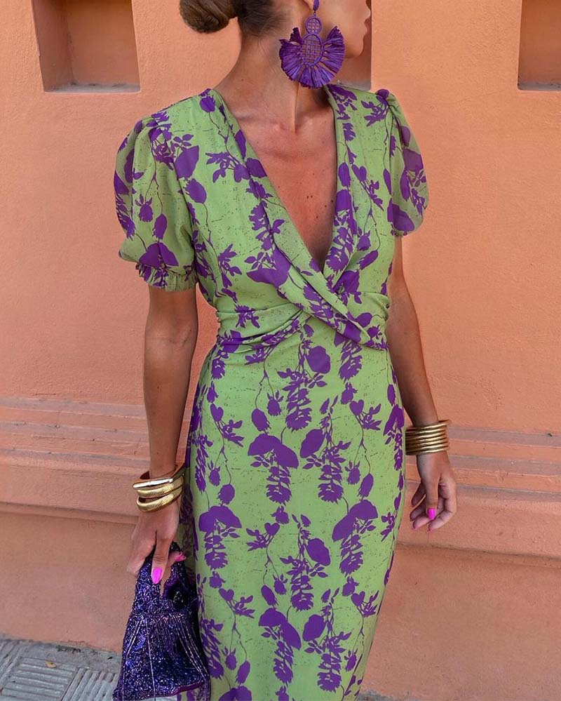 Barry – Luxurious Puff Sleeve Midi Dress