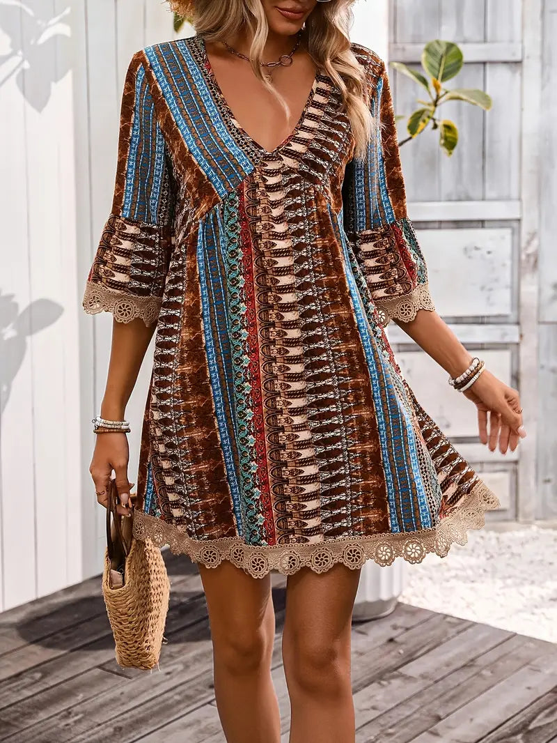 Xyrenia – Bohemian Vintage Mini Dress