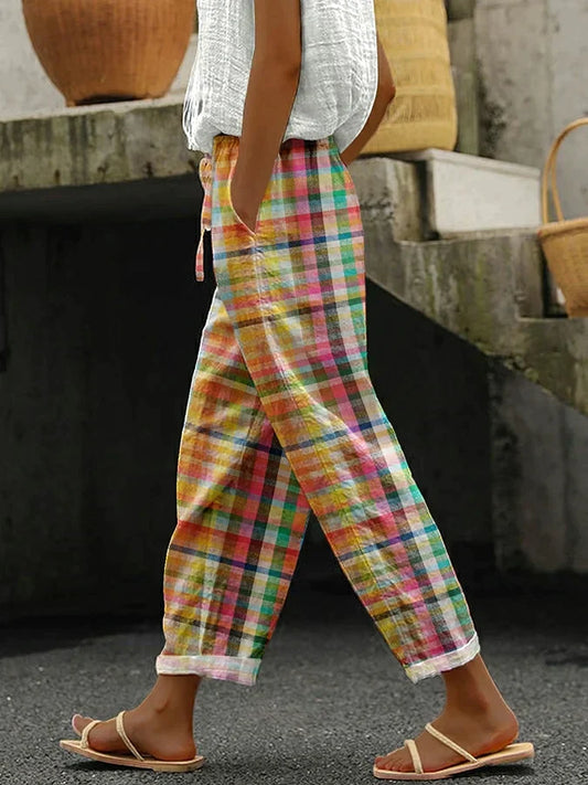 Liora – Colorful Checkered Pants