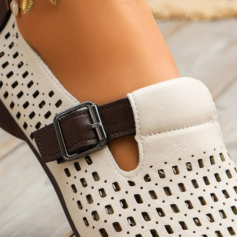 Gisandria – Unique Perforated Flat Shoes