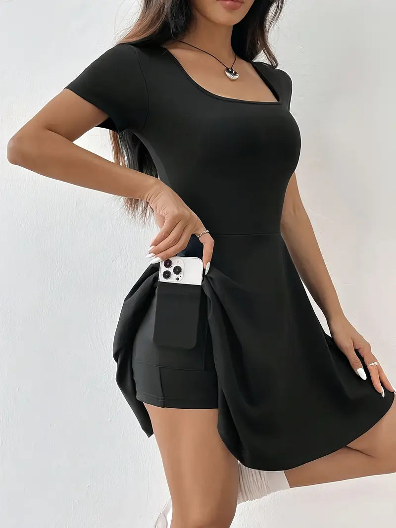 Gudrun – Chic Skater Dress with Shorts and Pocket