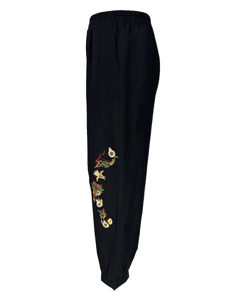 Vortessa - Lightweight Embroidered Pants