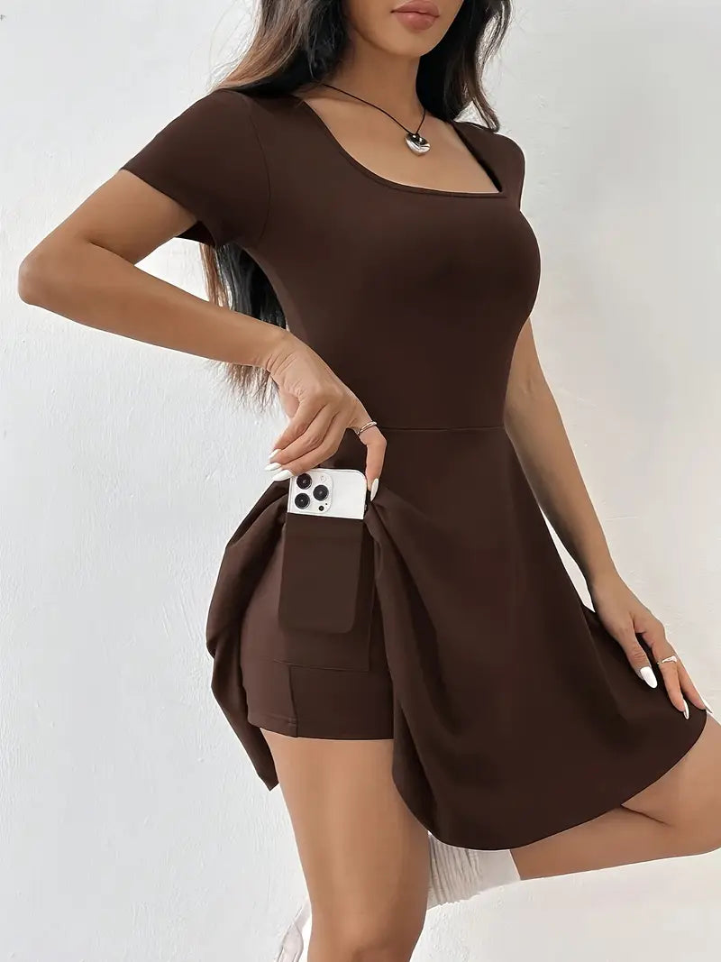 Gudrun – Chic Skater Dress with Shorts and Pocket