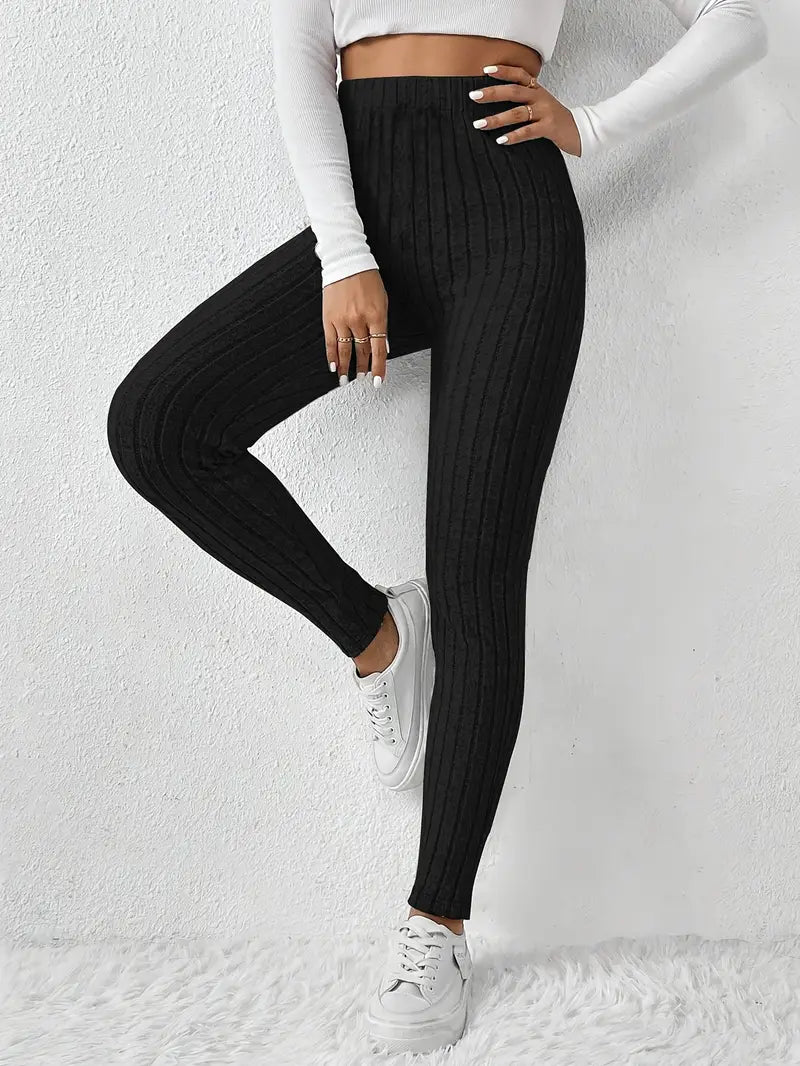 Elvida – High-waisted Ribbed Leggings