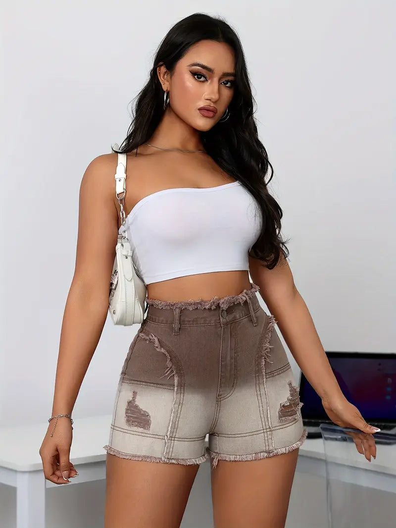 Valestra – Fsshionable Cotton Denim Shorts