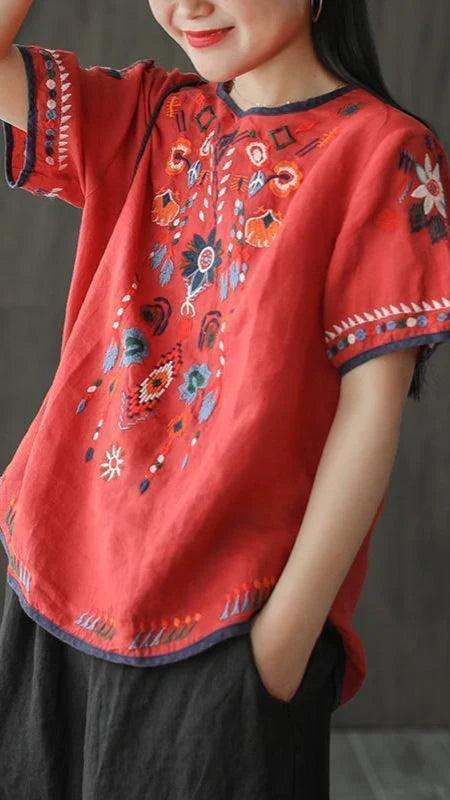 Nivelle – Embroidered Linen Blouse