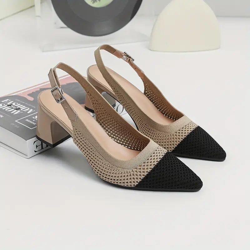 Rinika – Chic Slingback Mesh Knit Sandals