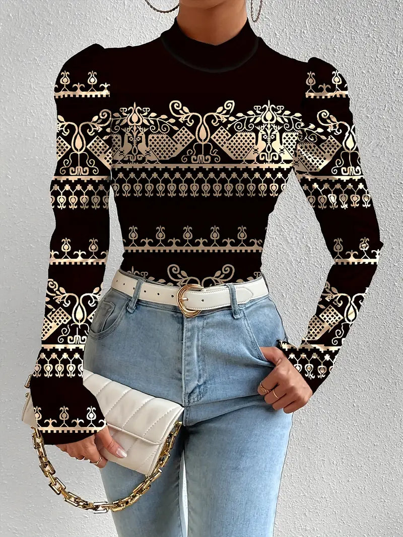 Lilienne - Vintage-style Long-sleeved Satin Blouse