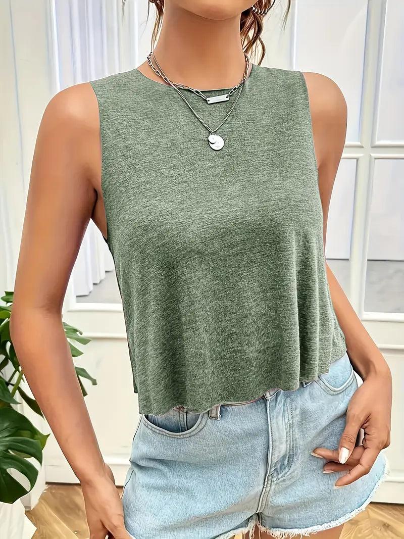 Thessina – Stylish Sleeveless Cotton Crop Top