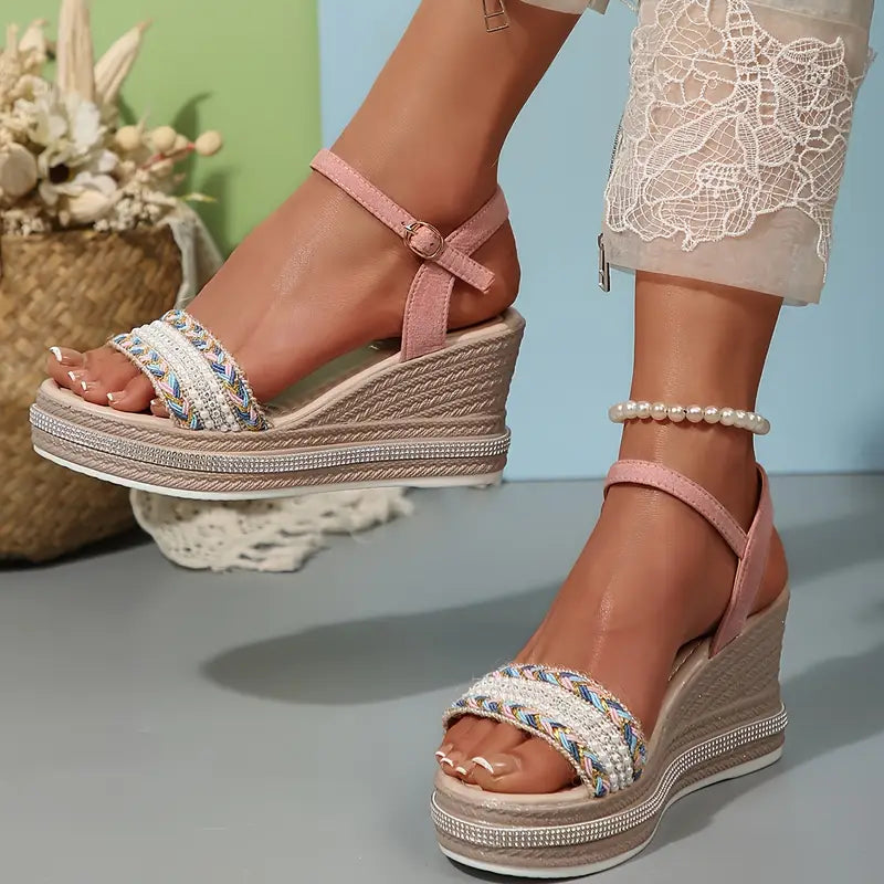 Chiarae – Boho-inspired Platform Wedge Sandals