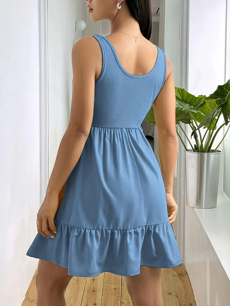 Emberlynn – Sleeveless Tiered Mini Dress