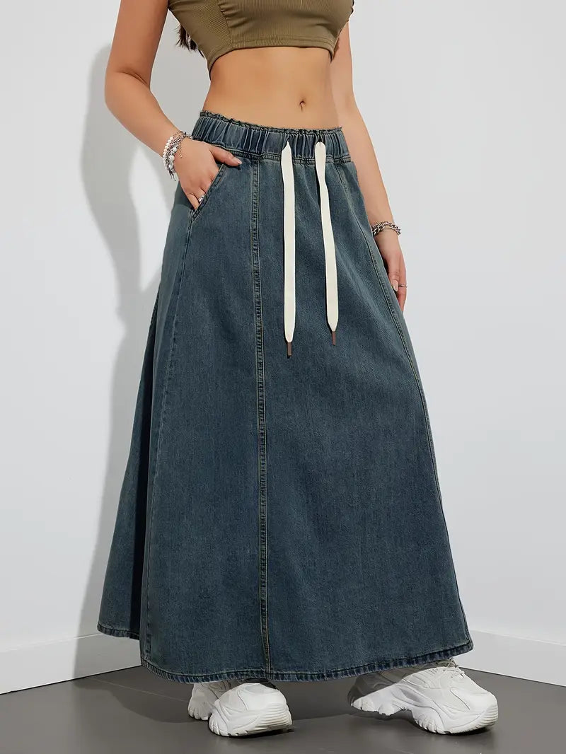Adora – Denim Maxi Skirt