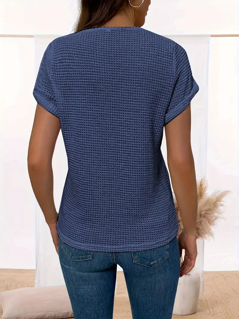 Yzendra – Stylish Crochet Knit Top