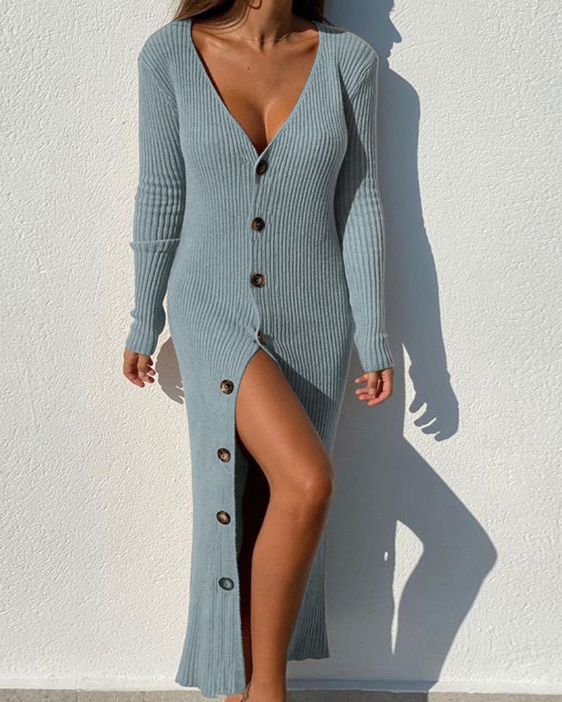 Kiara – Chic Ribbed Knit Maxi Dress