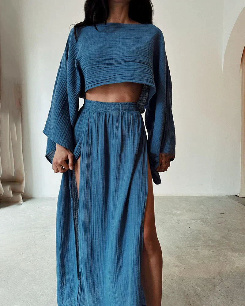 Xerina – Boho-chic Cotton Two-piece Set