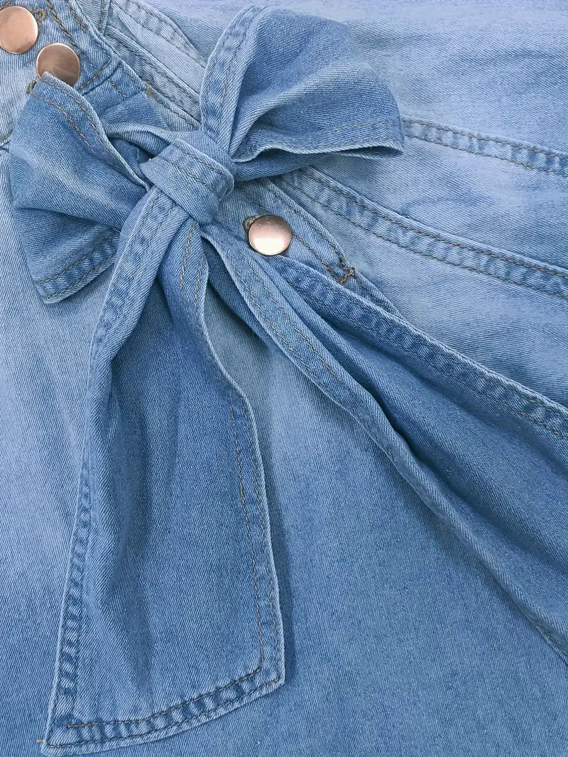 Anthea – Elegant High-Necked Denim Top