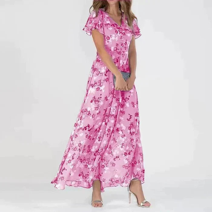 Josephine - Long Summer Dress with Floral Pattern