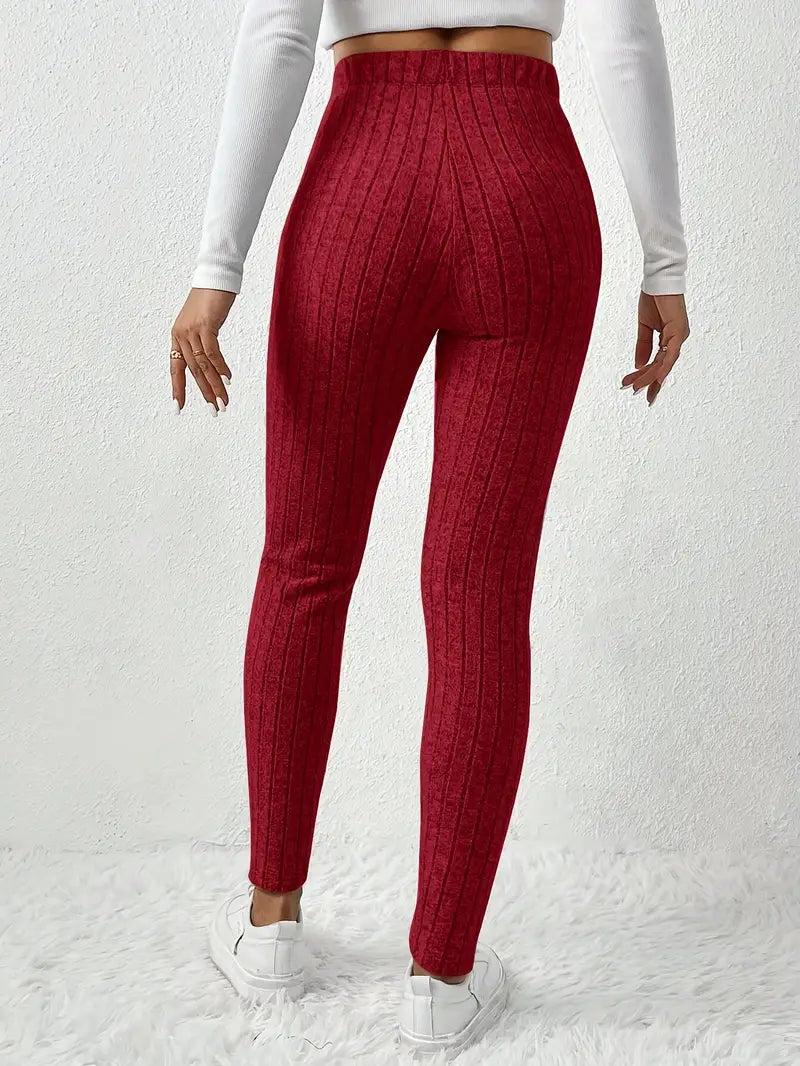 Zhari – High-waisted Ribbed Drawstring Leggings
