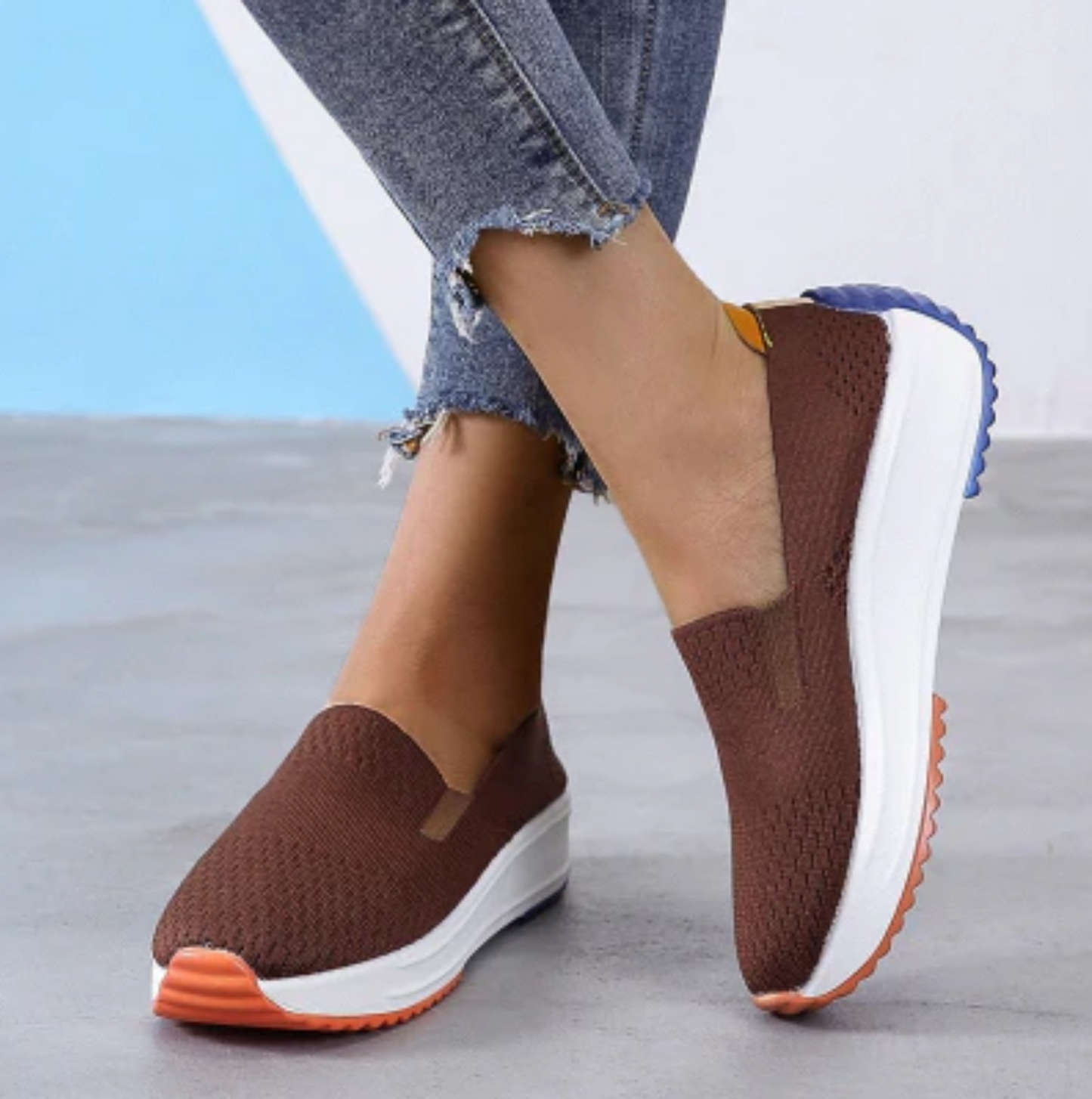 Nyssara – Breathable Knitted Slip-on Platform Sneakers