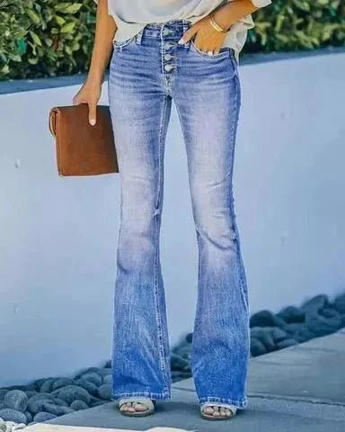 Jonah – High-waisted Flare Jeans with Button Fly