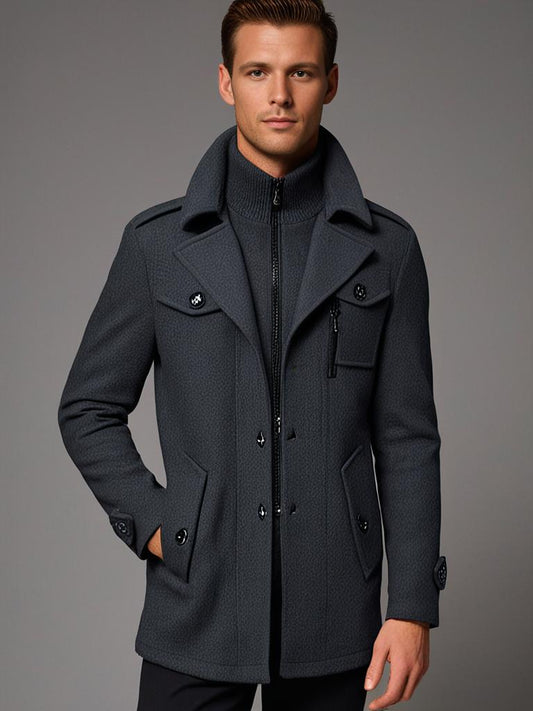 Fashionable double collar jacket for men