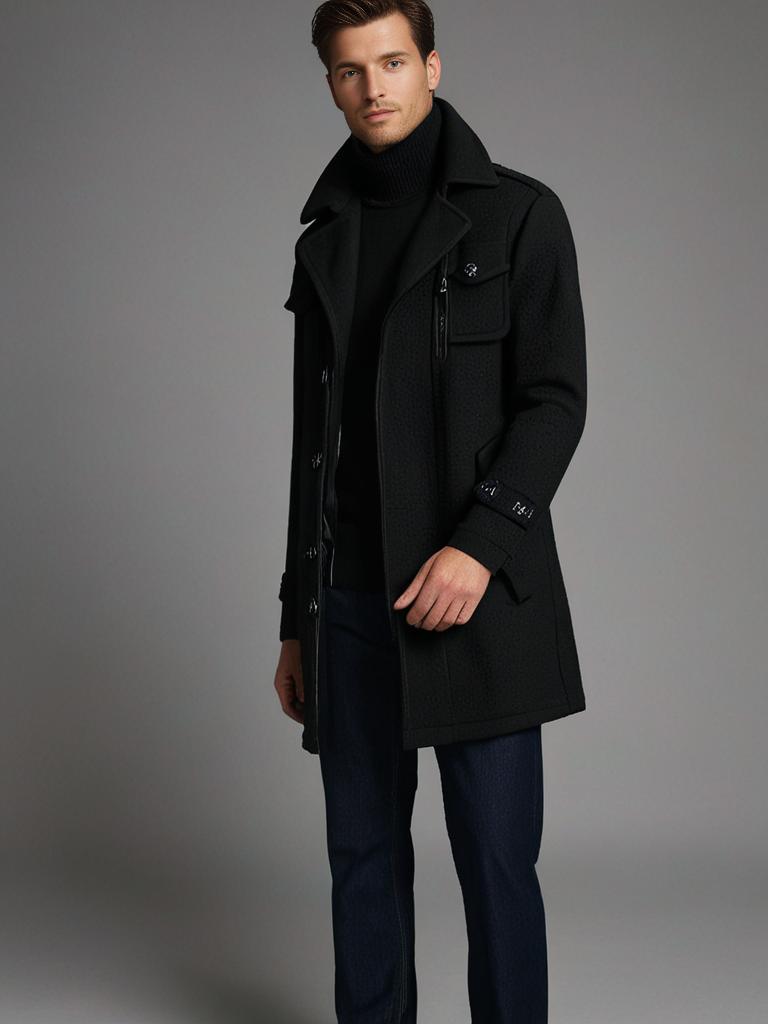Fashionable double collar jacket for men