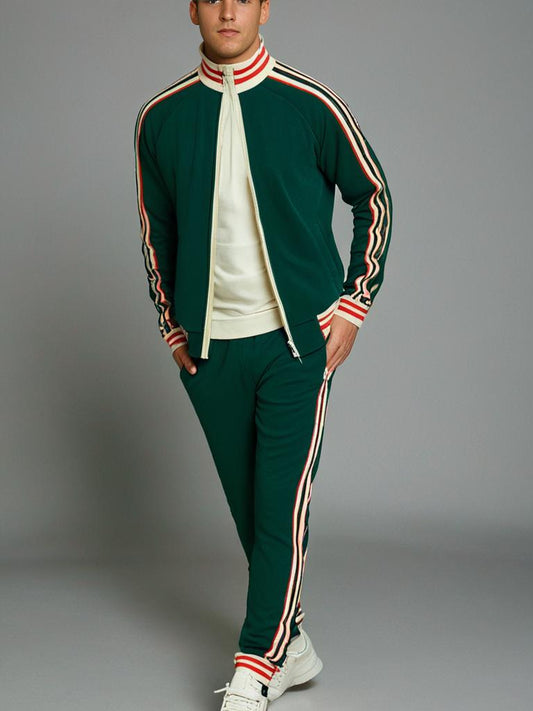 Men's striped tracksuit and sports pants set