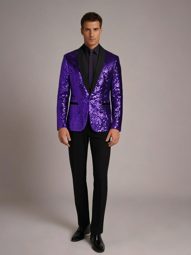 Sequin blazer jacket for men