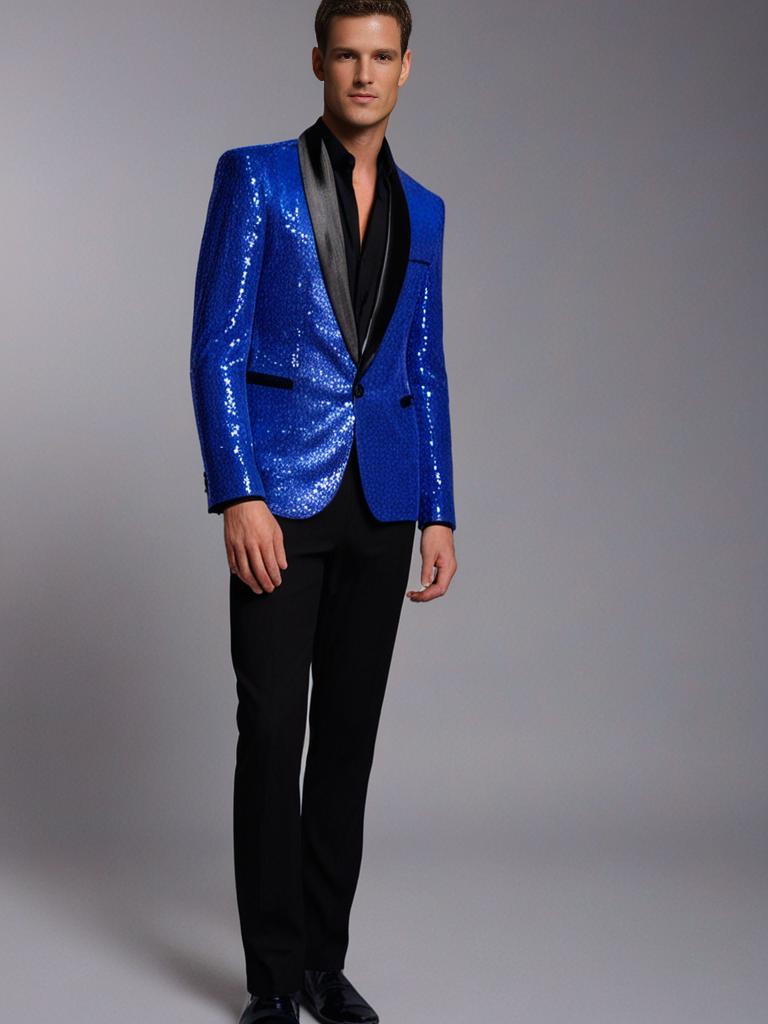 Sequin blazer jacket for men
