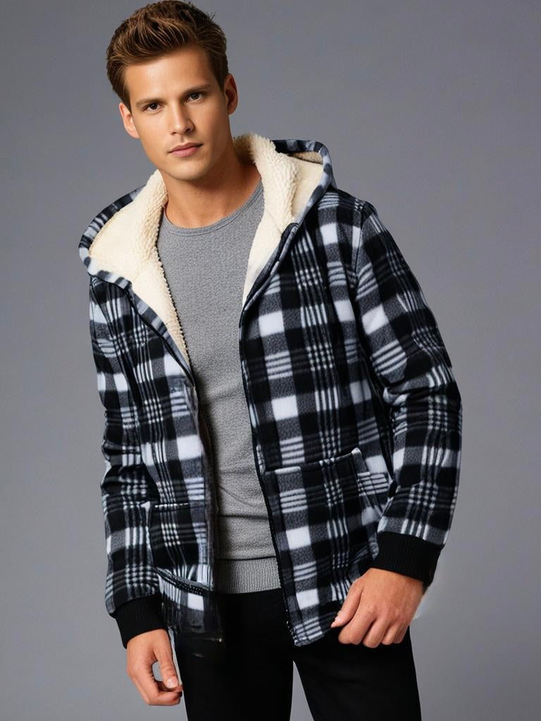 Levi - Men's Fleece Checked Hoodie