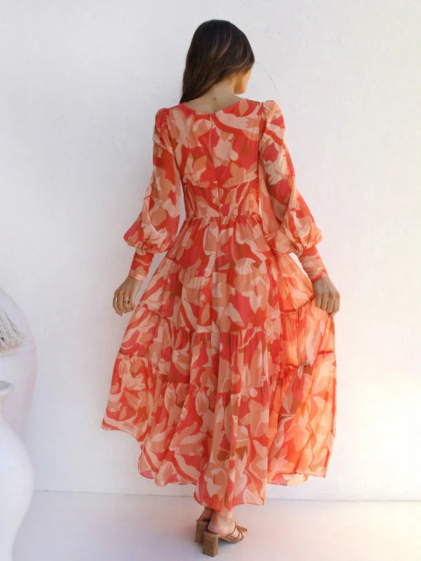 Caelith – Abstract Chiffon Maxi Dress