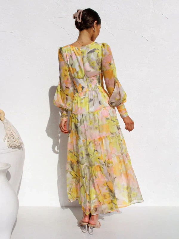 Caelith – Abstract Chiffon Maxi Dress