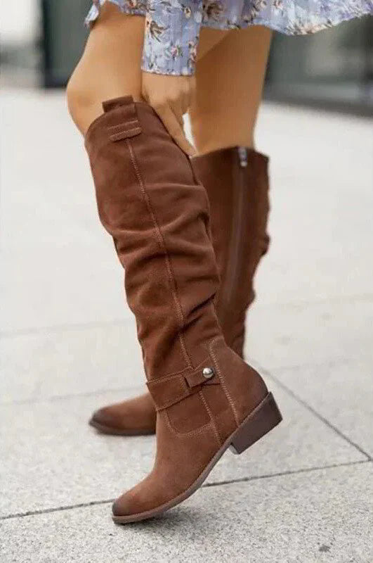 Zelithia – Trendy Knee-High Suede Boots