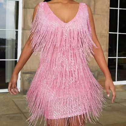 Dorothea – Shiny Fringe Mini Dress