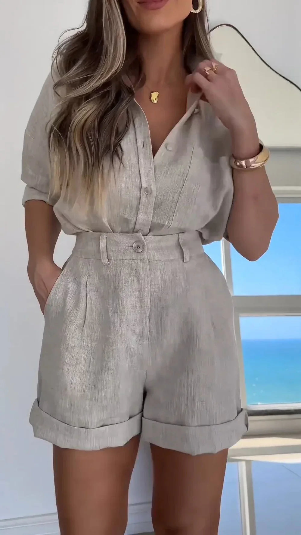 Selenith – Elegant Two-piece Linen Set