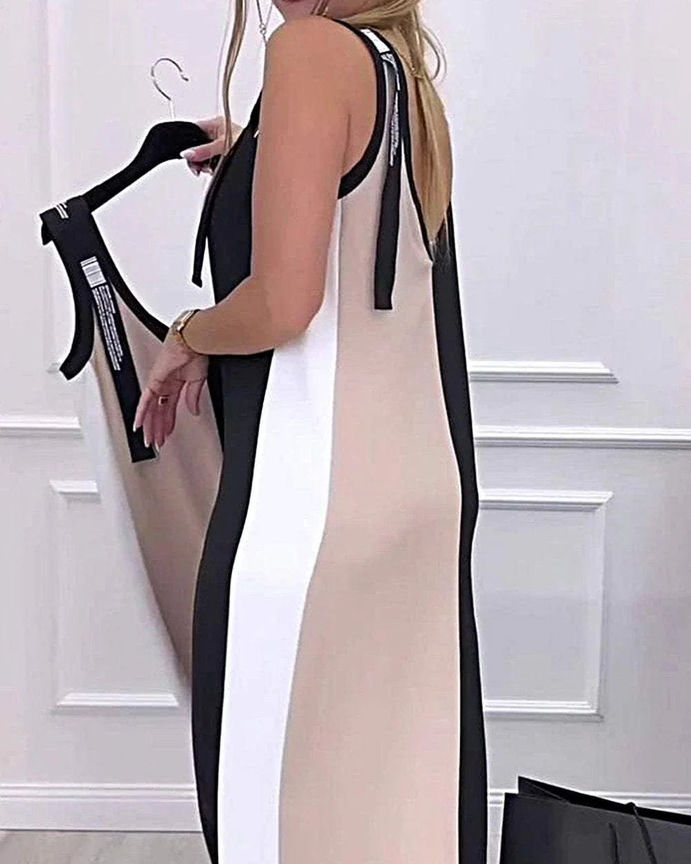 Elyssa – Elegant Color Block Midi Dress