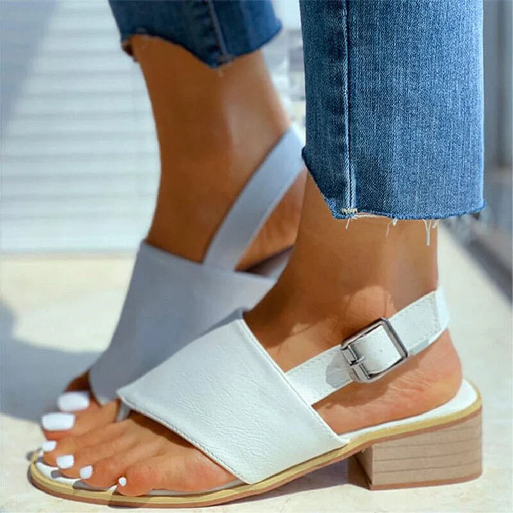 Isabelline – Minimalist Block Heel Slingback Sandals