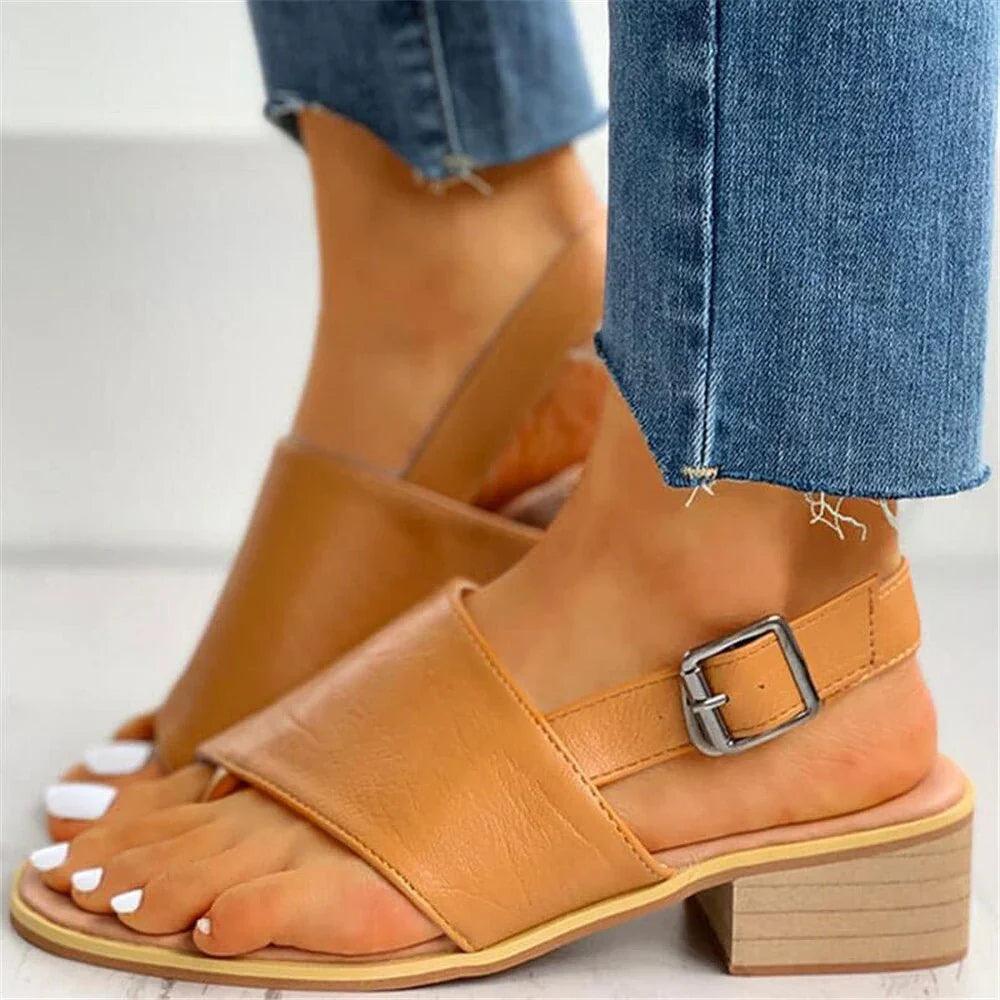 Isabelline – Minimalist Block Heel Slingback Sandals